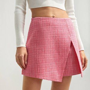 J.ING Rashida Pink Slit Mini Skirt